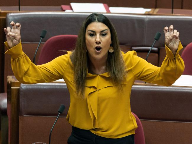 CANBERRA, AUSTRALIA - NewsWire Photos MARCH 7, 2023: Senator Lidia Thorpe in the Senate chamber in Parliament House Canberra.Picture: NCA NewsWire / Gary Ramage