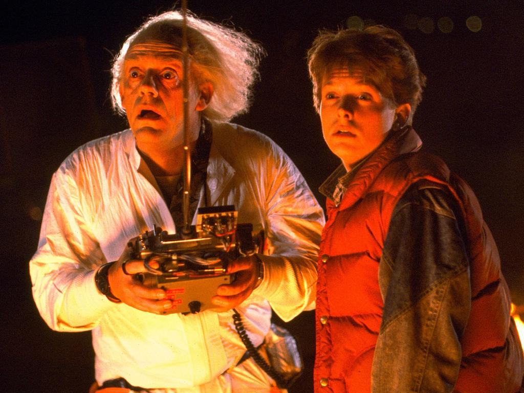 Doc Brown (Christopher Lloyd) and Marty McFly (Michael J. Fox) in the original Back to the Future