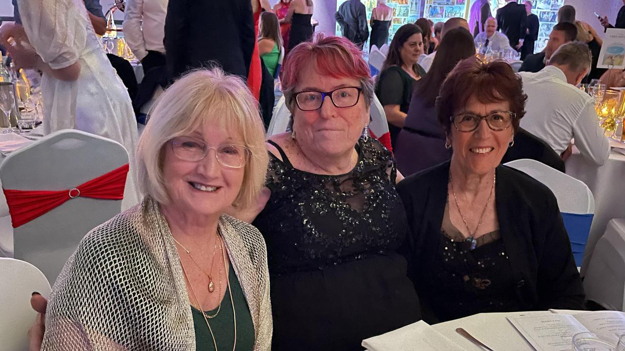 Norma Roden, Moira Hill, and Lyn Abell at the Metropolitan Caloundra Surf Life Saving Club 90th Anniversary Gala Ball.