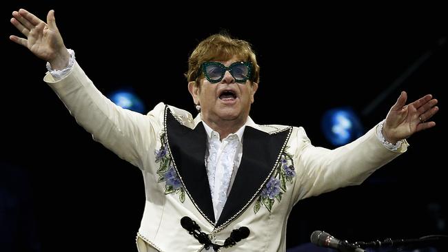 Elton John performs his first Sydney Show at Allianz Stadium on his Farewell Yellow Brick Road tour. Picture: John Appleyard