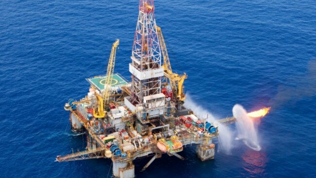 The semi-submersible Olinda Star drilling the Echidna and Kangaroo oil discoveries off Brazil for Karoon Energy.