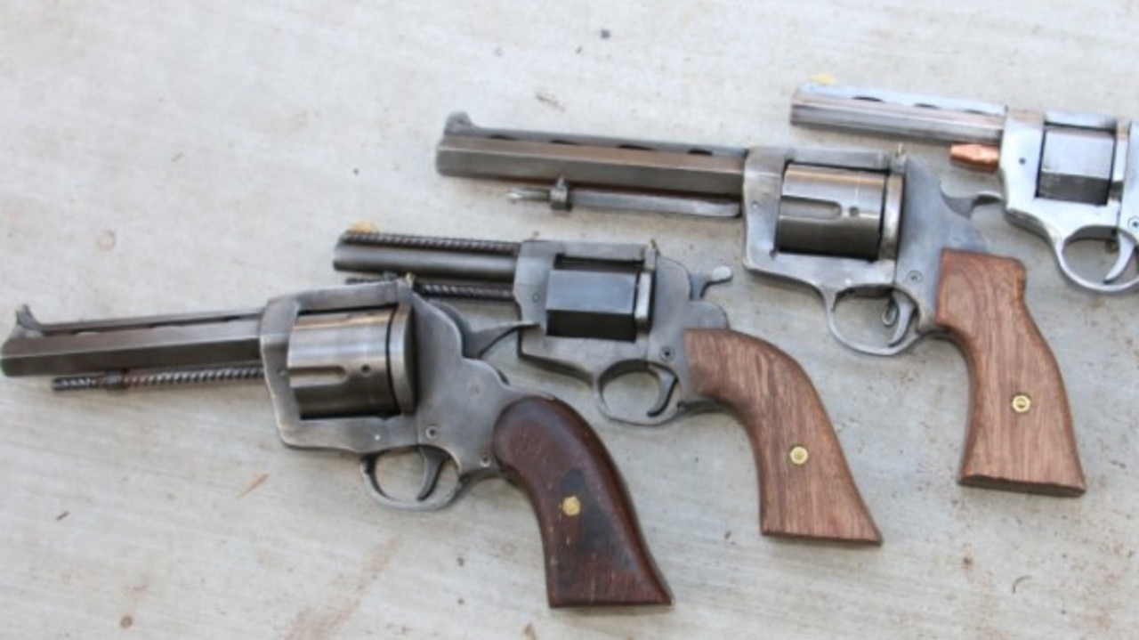 Handguns seized by Sunshine Coast detectives in 2016 as part of Operation Oscar Octave.