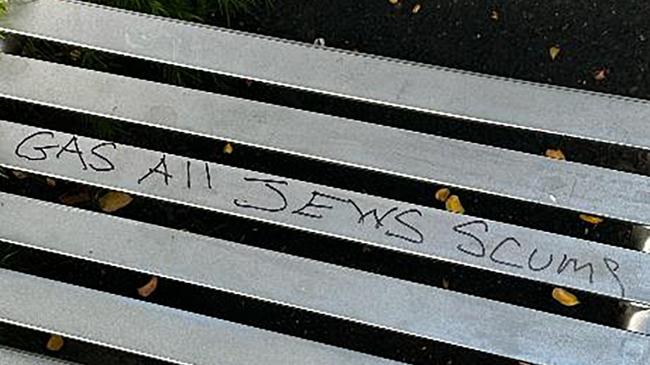 Graffiti reading ‘GAS ALL JEWS SCUMS’ discovered in Richmond in May.