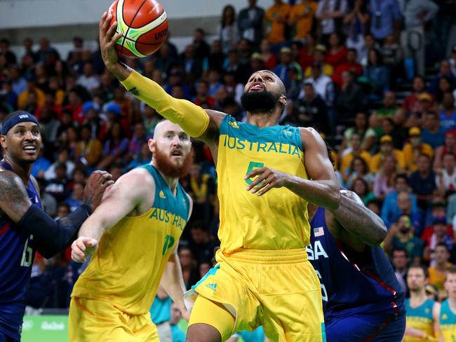 The Rio Olympics 2016 Men's Basketball game between the Australian Boomers and the USA Dream Team. The game was one of Australia’s most watched moments on mobile. Picture: Adam Head