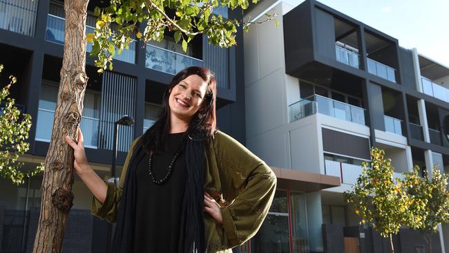 Sarah Cooper is one of the 3500 people who eventually will live at redeveloped Clipsal site at Bowden. Picture: Roger Wyman