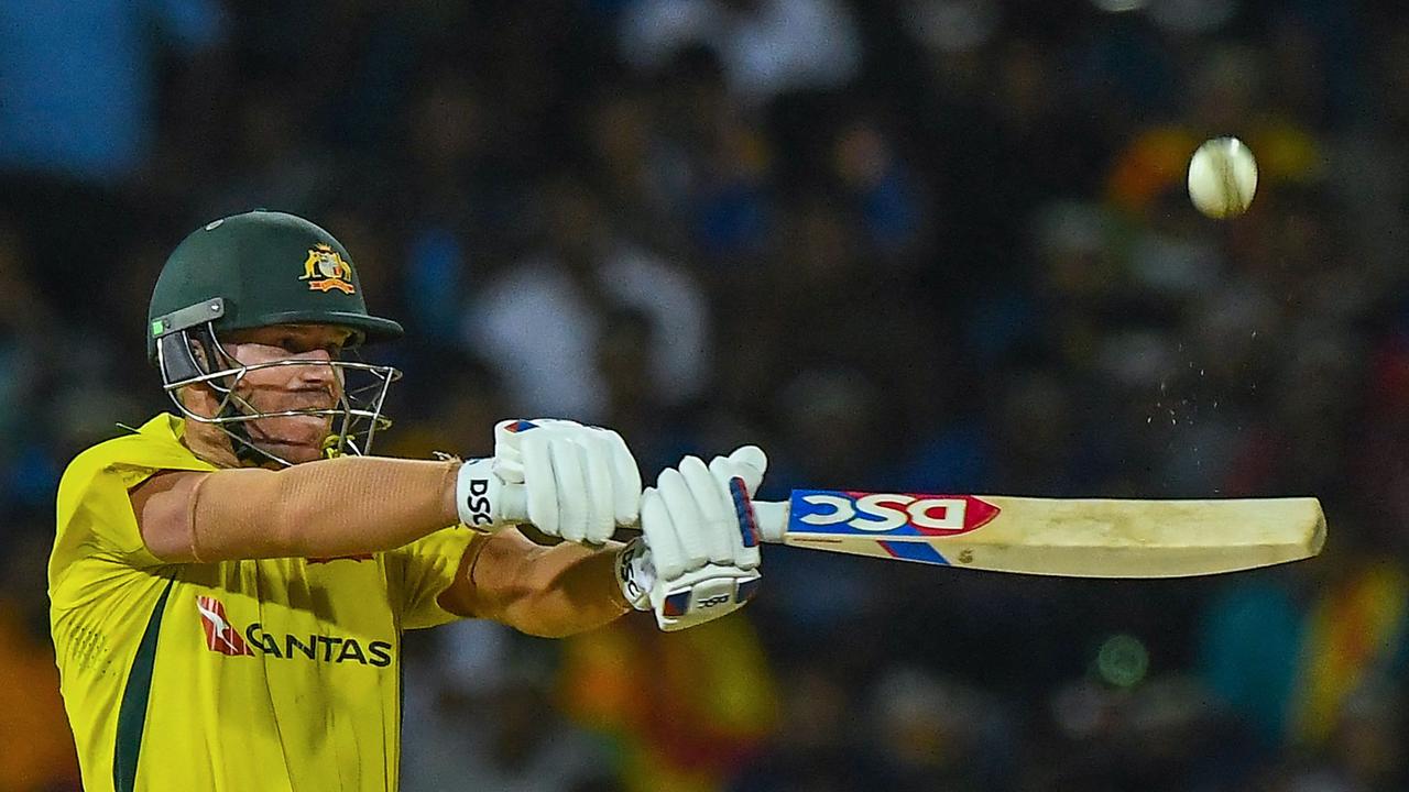 With 99, David Warner was the only Australia batter who looked like taking the game away from Sri Lanka. Picture: AFP
