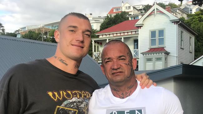 Dustin Martin with his father Shane Martin in Auckland.