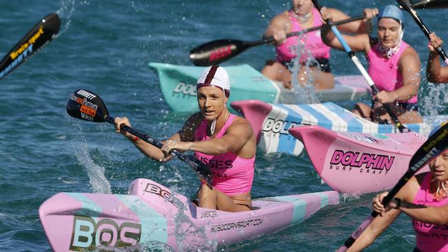 Paddling chaos at Aussies. Pictures: HarvPix