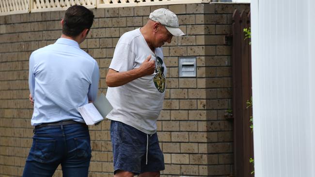 Neville Hackett outside his house after the arrest of his son Grant. Photo David Clark