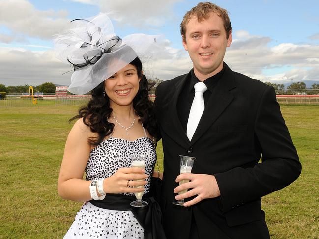 Angela McCarthy and Shane Richardson at the 2011 Townsville Ladies Day Races held at the Cluden Racetrack.