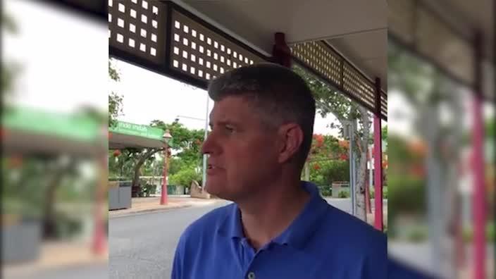 Queensland Transport Minister Stirling Hinchliffe addresses the media after more train services were cut on Christmas Day