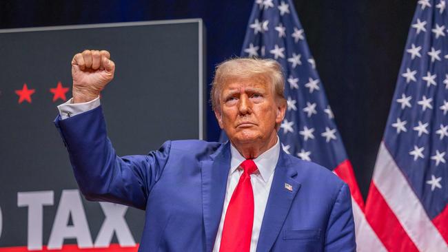 Republican presidential nominee former President Donald Trump speaks at a campaign event earlier this month. Picture: Grant Baldwin/Getty Images/AFP