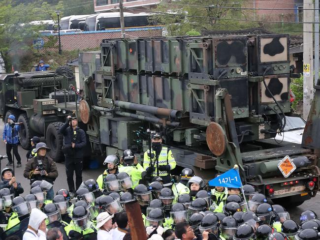 Another trailer carrying elements of the THAAD system. Picture: AAP