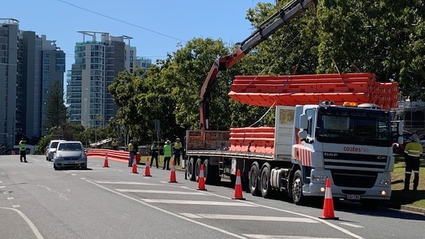 The border wall will run 700m long in Coolangatta. Picture: Greg Stolz