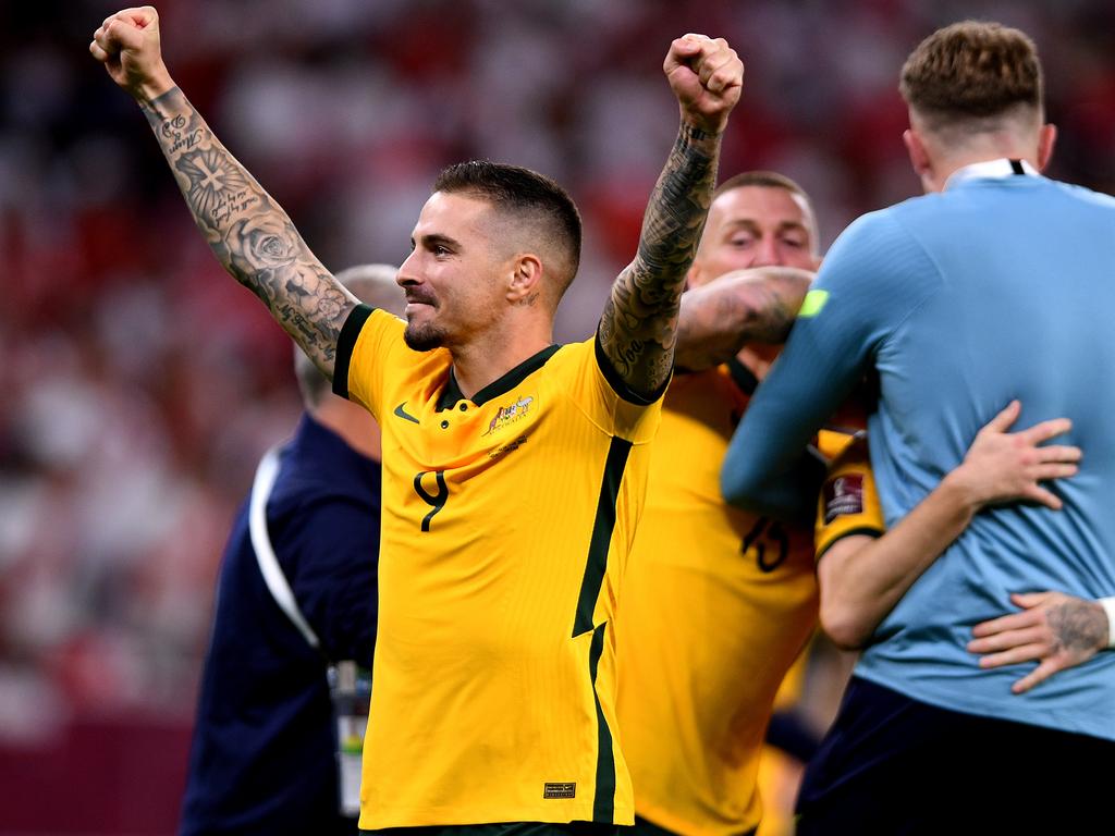 The Aussies got the job done in the end on penalties. Picture: Joe Allison/Getty Images