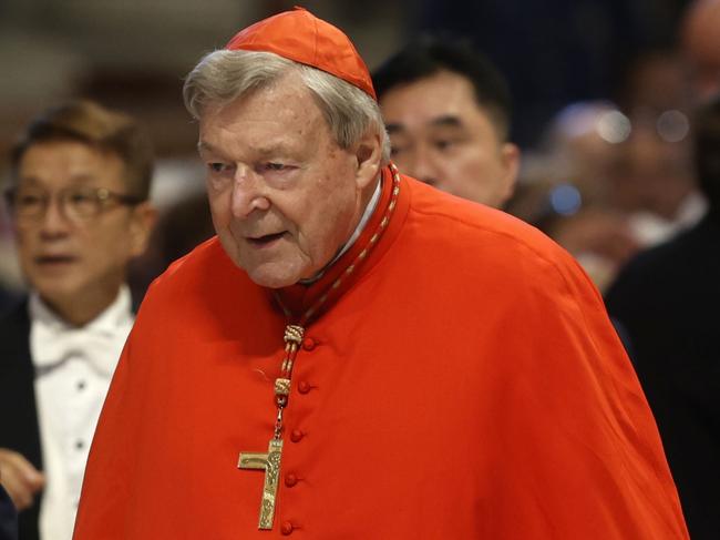 VATICAN, VATICAN CITY, AUGUST 27: Australian cardinal George Pell arrives for the consistory celebrated by Pope Francis (not pictured) for the creation of new cardinals in St. Peter's Basilica at the Vatican City Vatican, on August 27, 2022. 20 new cardinals, four of them over eighty, therefore not electors in a future eventual conclave, were created by Pope Francis in the eighth consistory of his pontificate, which was concluded with the vote on canonization of Giovanni Battista Scalabrini and Artemide Zatti. (Photo by Riccardo De Luca/Anadolu Agency via Getty Images)