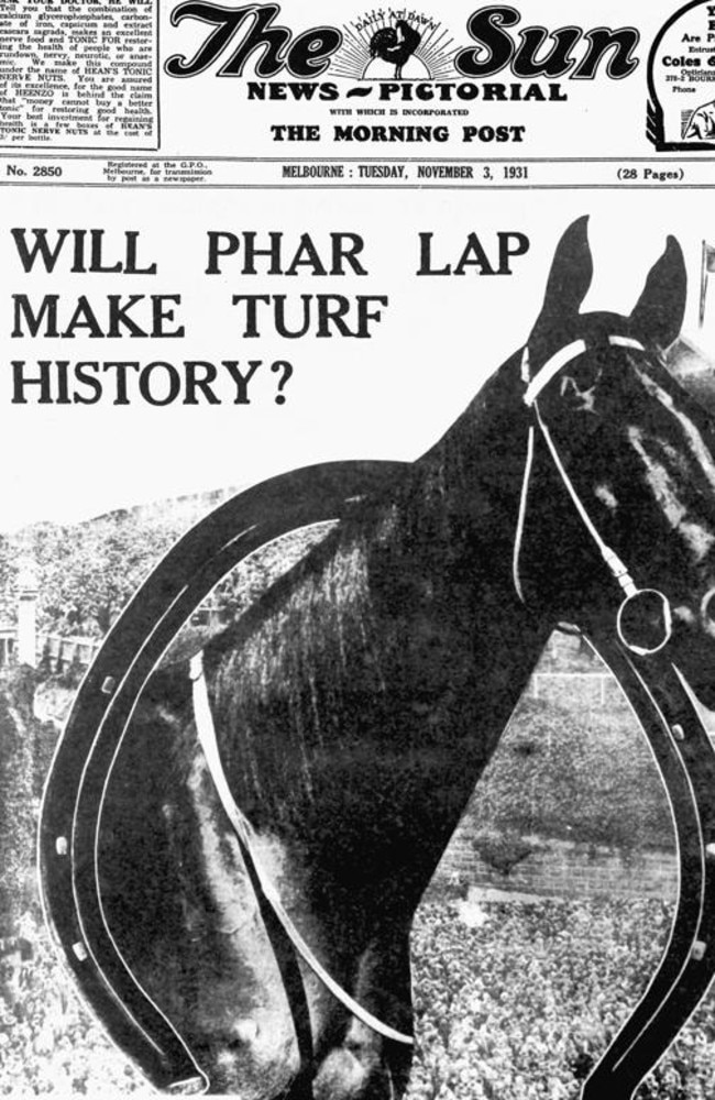 Doctor Syntax was the Phar Lap of his time with 36 wins compared to the Australian champion’s 37. Phar Lap is pictured above at the 1931 Melbourne Cup.