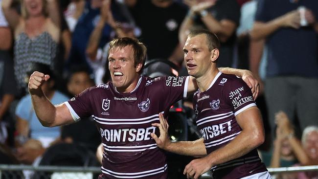 Tom Trbojevic (R) and brother Jake both rose through the ranks at Manly. Picture: Getty