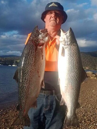 Rodney Direen caught these salmon in the Huon River. Photo: Supplied