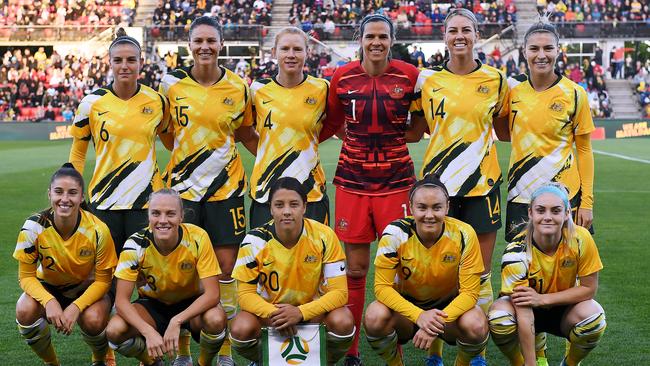 The Matildas attracted an SA women’s soccer record crowd of 10,342 to Hindmarsh Stadium for their friendly against Chile. Picture: Mark Brake/Getty Images