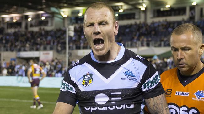 Luke Lewis was one of a number of players exposed in The Sunday Telegraph by leaked documents regarding Cronulla’s recent salary cap scandal. Picture: AAP