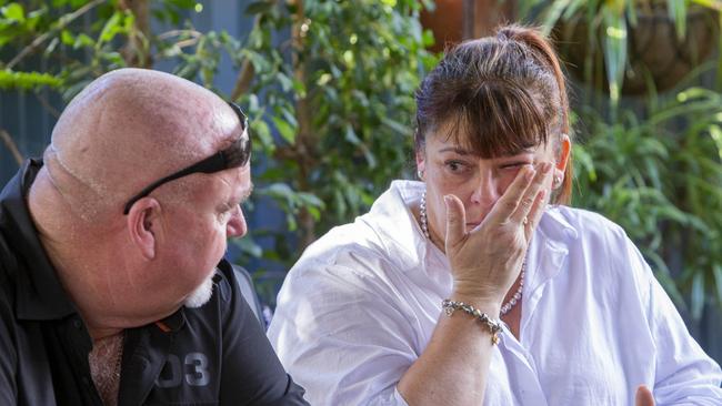 Brett and Belinda Beasley speaking after at the Parkwood home on Thursday afternoon. Picture: Jerad Williams