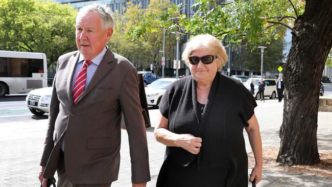 Rosa Maria Maione, right, and her lawyer Stephen Ey, left, outside court. Picture: NCA NewsWire / Dean Martin.