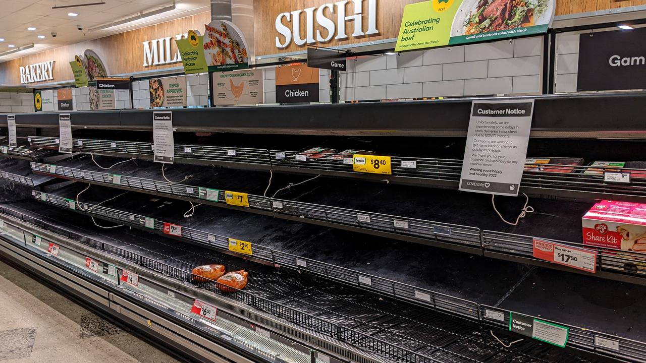 The crisis has led to fresh food shortages in supermarkets. Picture: David Clark