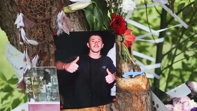 A photograph of Rhys Morris at the memorial at Niagara Park. Picture: Sue Graham