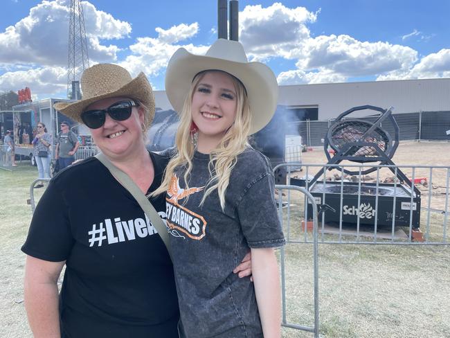 Emily Ahern and Belinda Sharrad at the 2024 Meatstock Festival at Bendigo Showgrounds. Photo: Himangi Singh