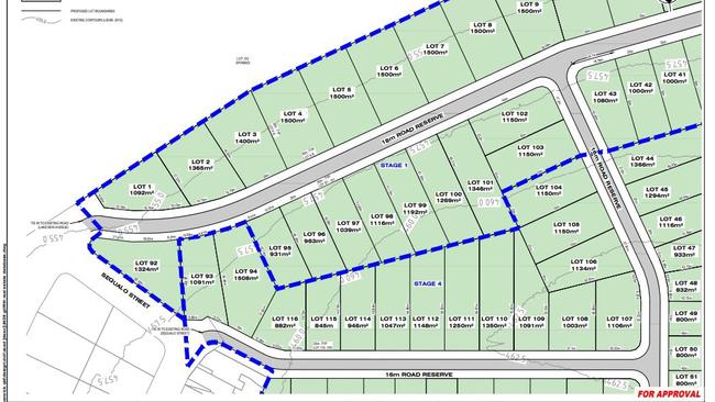 A major housing development has been proposed in Rosenthal Heights, with the development permit yet to be determined by council. Photo: Plans by Barlow Shelley Consulting Engineers