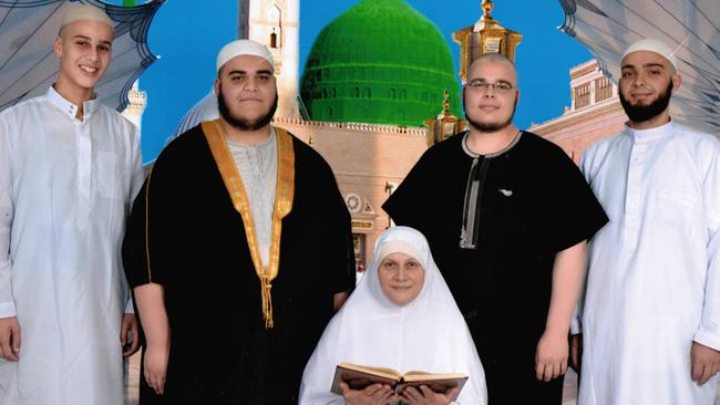 Elbaf brothers Taha, Hamza, Bilal and Omar with their mother, Bassama.