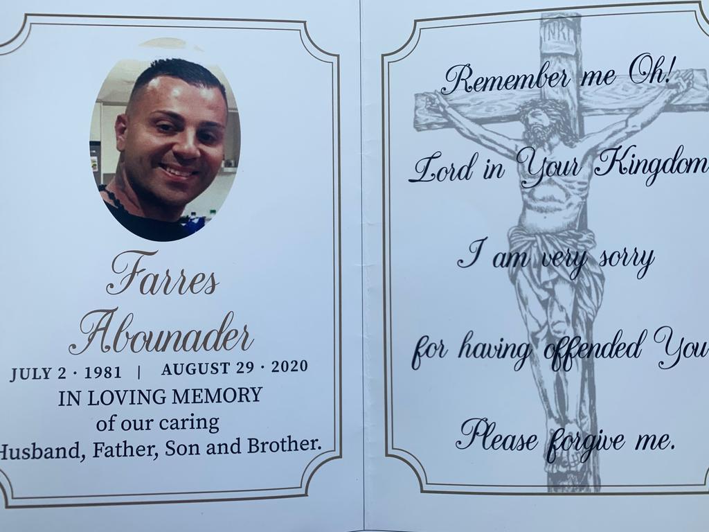 Bikie Fares Abounader was farewelled in Punchbowl after being shot dead outside his Panania home.