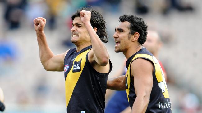 McMahon after kicking the winning goal after the siren for the Tigers against Melbourne in 2009.