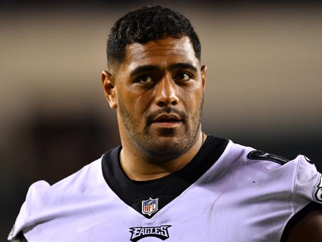 PHILADELPHIA, PA - AUGUST 19: Philadelphia Eagles T Jordan Mailata (68) walks off the field after the game between the New England Patriots and Philadelphia Eagles on August 19, 2021 at Lincoln Financial Field in Philadelphia, PA. (Photo by Kyle Ross/Icon Sportswire via Getty Images)