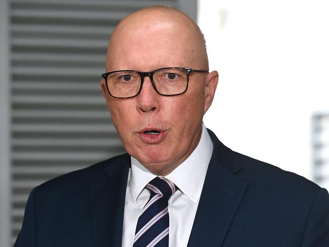 Peter Dutton needs to rediscover his referendum mojo and get on the front foot; abandon reckless net zero policies and lean into the so-called culture wars. Picture: John Gass