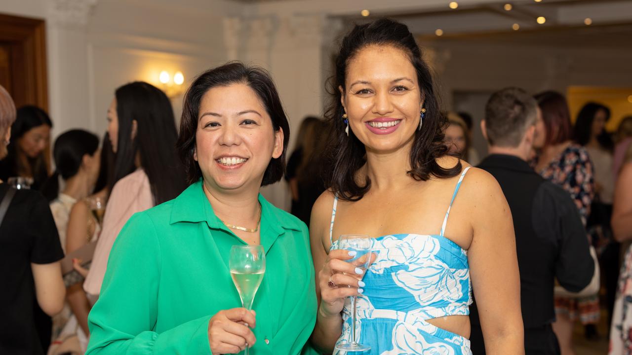 Angel Chiasserini and Anouchka Sank at the Trinity Lutheran College Mother's Day high tea fundraiser at the Palazzo Versace on Saturday, May 13. For The Pulse. Picture: Celeste Humphrey