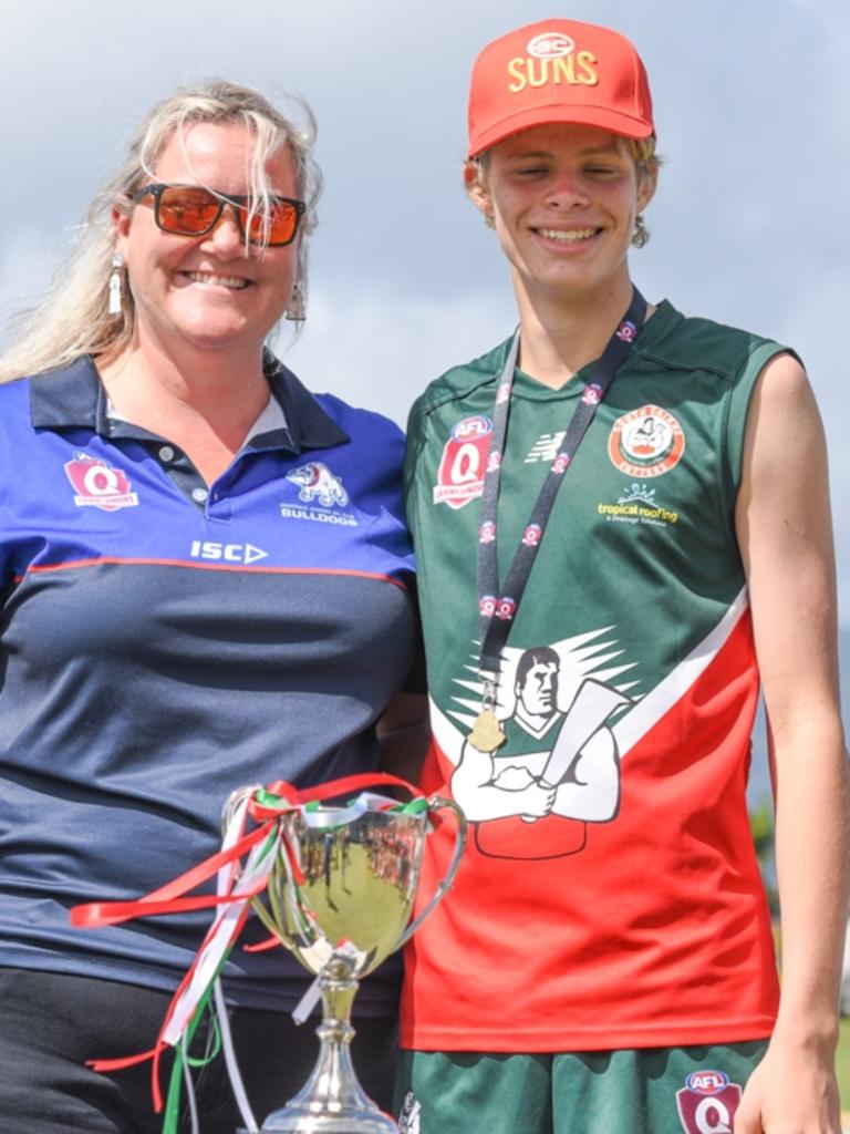 Blake Strahan of the South Cairns Cutters won the best on ground for the Under 15 Boys AFL Cairns grand final. Picture: Supplied