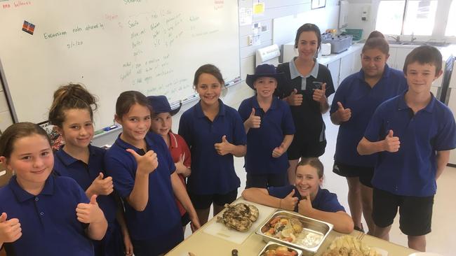 ​STUDENTS at Eidsvold State School were kept busy this NAIDOC Week, with weaving tutorials, book translations and the cooking of traditional food to celebrate the week-long event. Photo: Contributed.