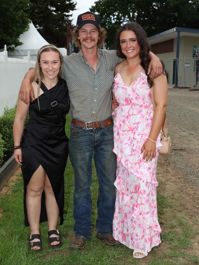 Ella Gervasoni, Jack Steer and Mackenzie Mahar attend the Ballarat Cup. Picture: Brendan Beckett