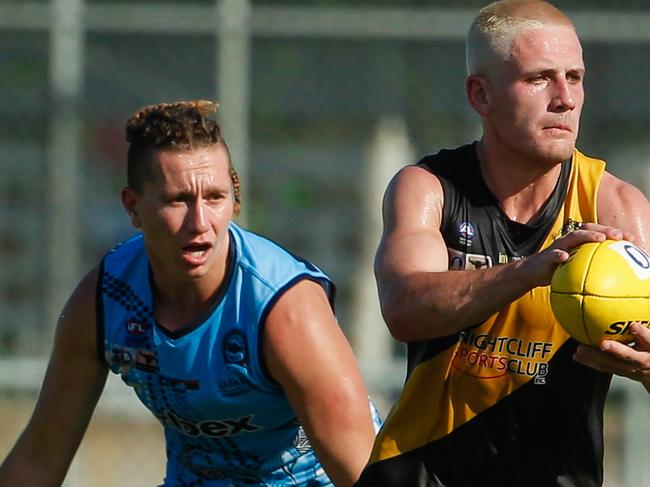 James Tsitas as Nightcliff V Biffs at Nightcliff Oval.Picture GLENN CAMPBELL