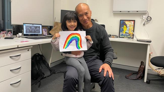 Madeline Suy, who has DIPG, pictured with Charlie Teo.