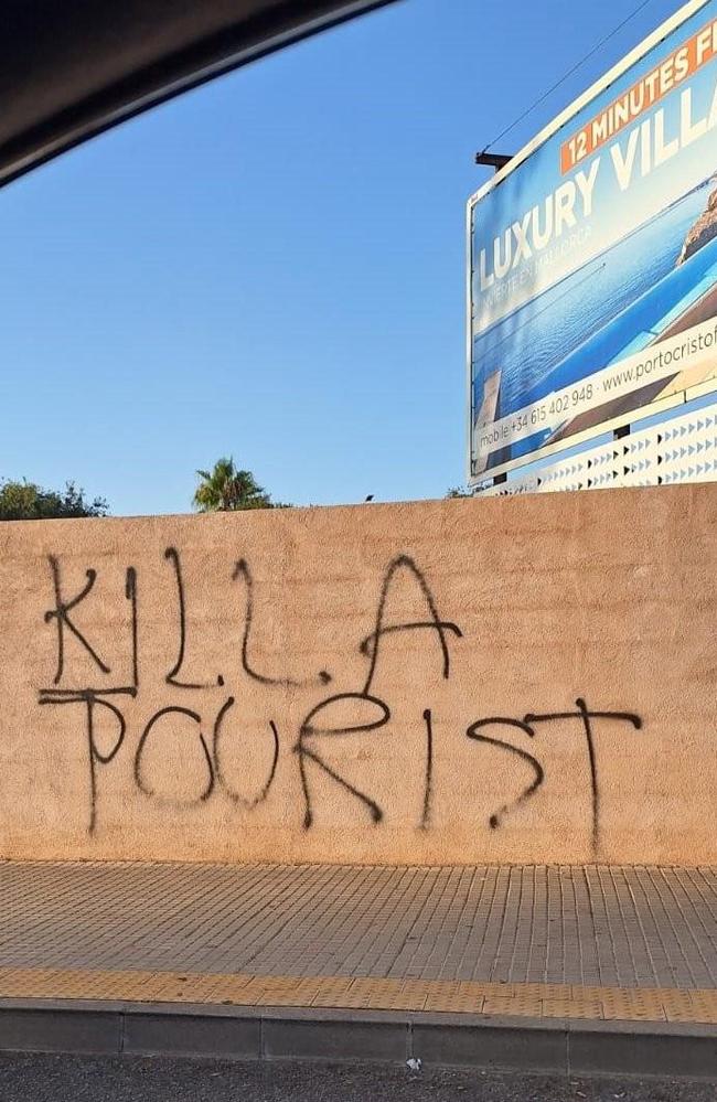 Shocking graffiti emerged in Spain recently. Picture: PP