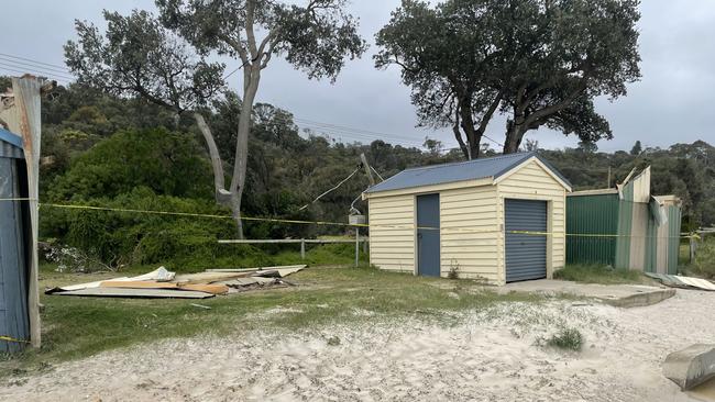 A Dromana beach box has been flattened and another has lost its roof.