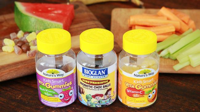 There’s been a surge in the sales of children's vitamins and supplements being sold as gummy bears and chocolate-flavoured balls. Picture: Nic Gibson