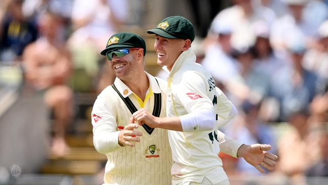 David Warner (L) and Marnus Labuschagne will have a point to prove in Australia’s second innings. Picture: Getty