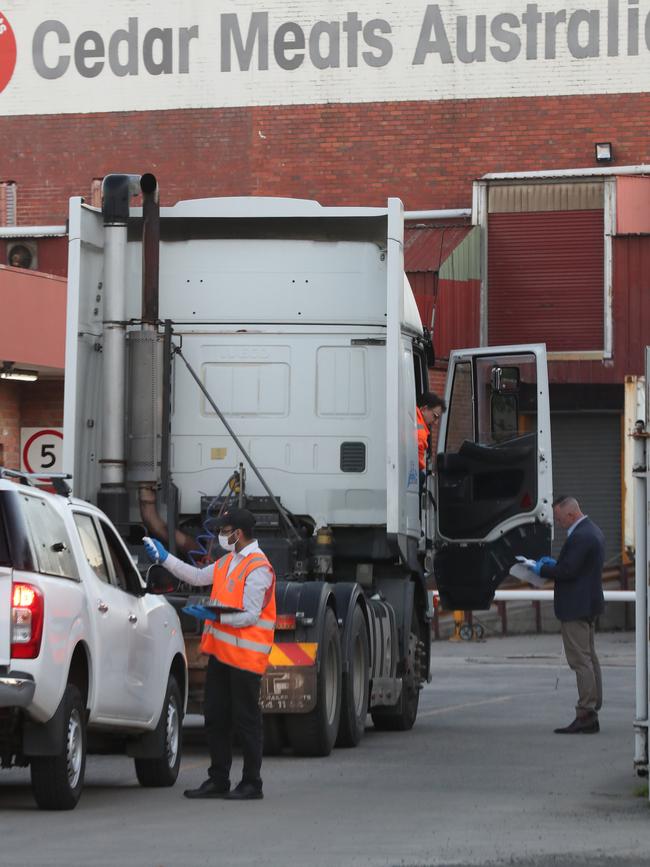 Cedar Meats Australia has reopened after being shut down due to positive coronavirus cases. Picture: David Crosling