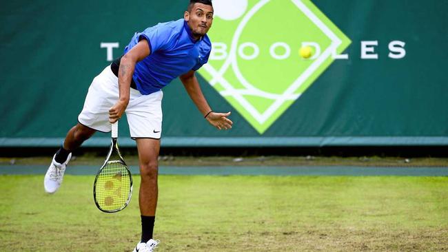 TOUGH START: Nick Kyrgios plays Radek Stepanek tomorrow night in London. Picture: Jordan Mansfield