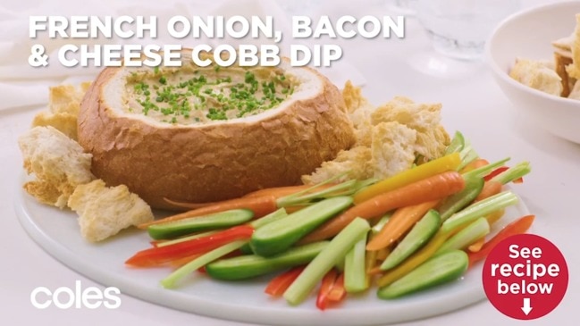 French onion, bacon and cheese cob dip recipe