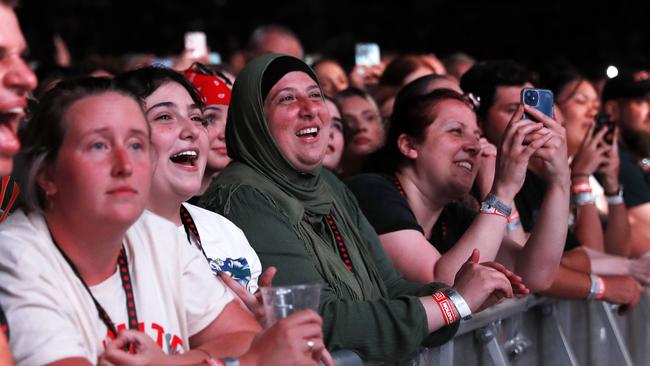 The crowd at the Red Hot Chili Peppers’ first concert at Accor Stadium on Thursday. Picture: Jonathan Ng